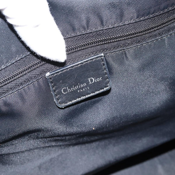 Christian Dior Trotter Canvas Mini Boston Tas Zwart Zilver Auth 152631