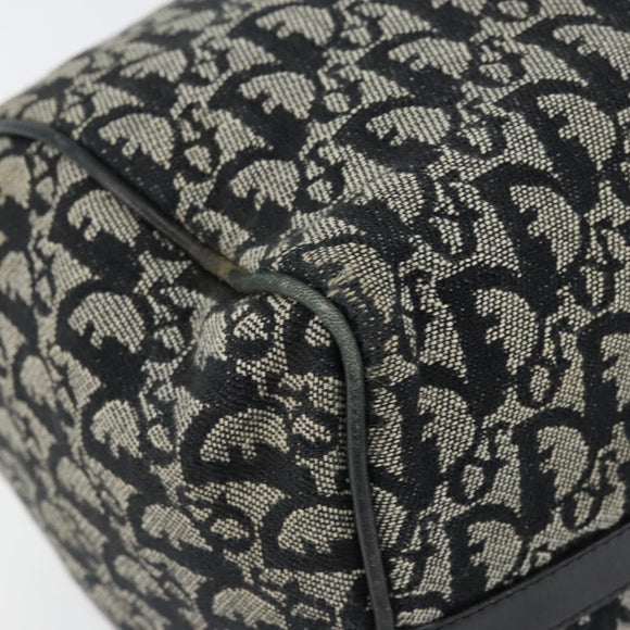 Christian Dior Trotter Canvas Mini Boston Bag Black Silver Auth 152631