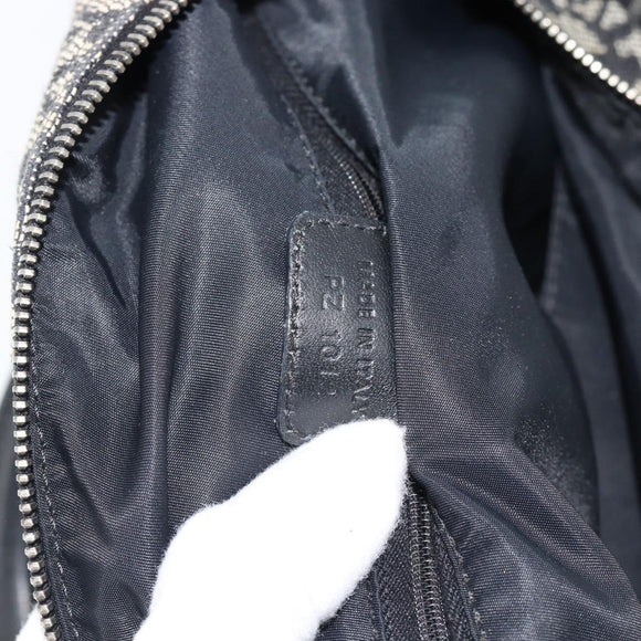 Christian Dior Trotter Canvas Mini Boston Tas Zwart Zilver Auth 152631
