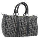 Christian Dior Trotter Canvas Mini Boston Tas Zwart Zilver Auth 152631-1