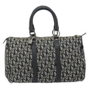 Christian Dior Trotter Canvas Mini Boston Bag Black Silver Auth 152631-2