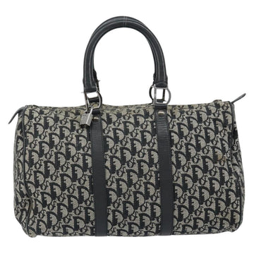 Christian Dior Trotter Canvas Mini Boston Bag Black Silver Auth 152631 - 0