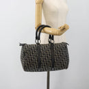 Christian Dior Trotter Canvas Mini Boston Tas Zwart Zilver Auth 152631-21