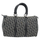 Christian Dior Trotter Canvas Mini Boston Tas Zwart Zilver Auth 152631-13