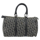 Christian Dior Trotter Canvas Mini Boston Bag Black Silver Auth 152631-3