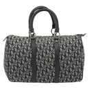Christian Dior Trotter Canvas Mini Boston Tas Zwart Zilver Auth 152631-2