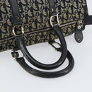 Christian Dior Trotter Canvas Mini Boston Bag Black Silver Auth 152631-7