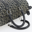 Christian Dior Trotter Canvas Mini Boston Tas Zwart Zilver Auth 152631-7