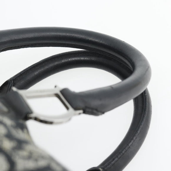 Christian Dior Trotter Canvas Mini Boston Tas Zwart Zilver Auth 152631