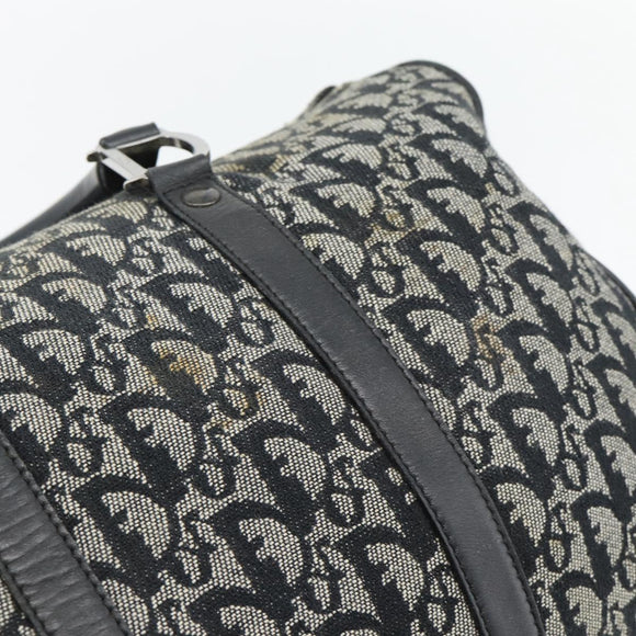 Christian Dior Trotter Canvas Mini Boston Tas Zwart Zilver Auth 152631