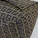 FENDI Zucchino Canvas Mamma Baguette Shoulder Bag Navy Silver Auth 152632-10
