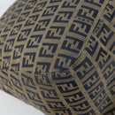 FENDI Zucchino Canvas Mamma Baguette Shoulder Bag Navy Silver Auth 152632-13