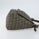 FENDI Zucchino Canvas Mamma Baguette Shoulder Bag Navy Silver Auth 152632-4