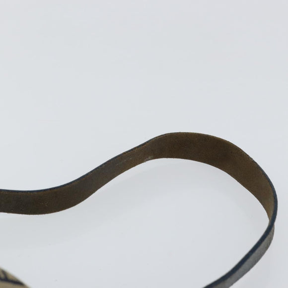 FENDI Zucchino Canvas Mamma Baguette Shoulder Bag Navy Silver Auth 152632