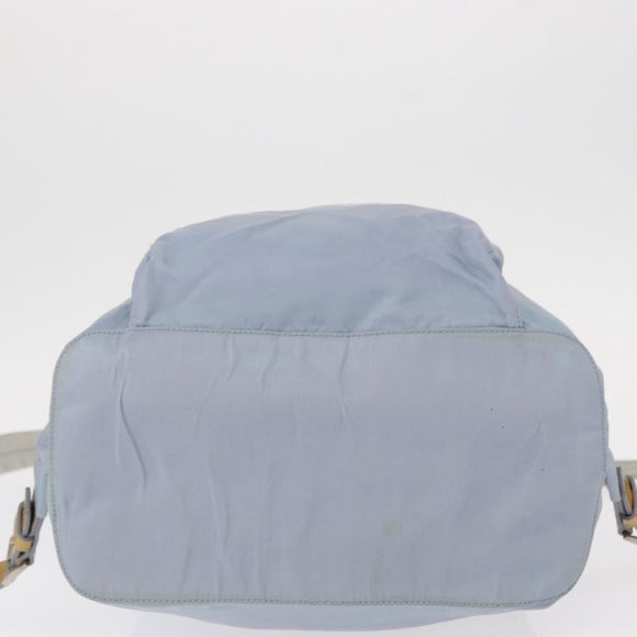 PRADA Backpack Nylon Light Blue Silver Auth 152634