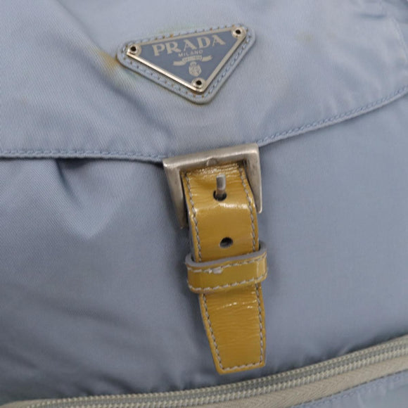 PRADA Backpack Nylon Light Blue Silver Auth 152634