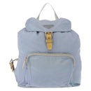 PRADA Backpack Nylon Light Blue Silver Auth 152634-13