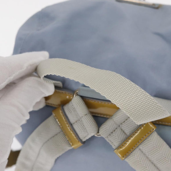 PRADA Backpack Nylon Light Blue Silver Auth 152634