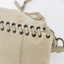 PRADA Hand Bag Nylon Leather 2way Beige Silver Auth 152635-10