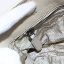 PRADA Hand Bag Nylon Leather 2way Beige Silver Auth 152635-21