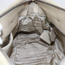 PRADA Hand Bag Nylon Leather 2way Beige Silver Auth 152635-23