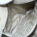 PRADA Hand Bag Nylon Leather 2way Beige Silver Auth 152635-24