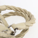 PRADA Hand Bag Nylon Leather 2way Beige Silver Auth 152635-8