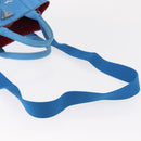 PRADA Canapa PM Hand Bag Canvas 2way Blue Silver Auth 152636-10