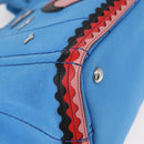 PRADA Canapa PM Hand Bag Canvas 2way Blue Silver Auth 152636-15