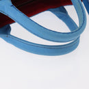 PRADA Canapa PM Hand Bag Canvas 2way Blue Silver Auth 152636-8