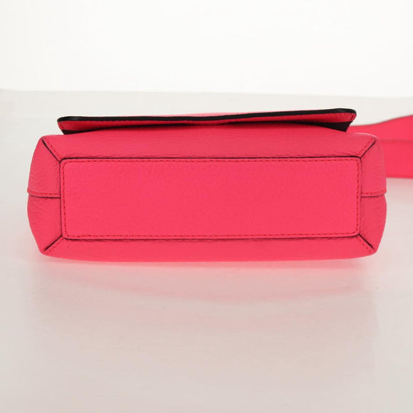 BURBERRY Shoulder Bag Leather Pink Gold Auth 152637A