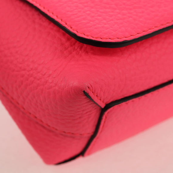 BURBERRY Shoulder Bag Leather Pink Gold Auth 152637A