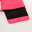 BURBERRY Shoulder Bag Leather Pink Gold Auth 152637A-19