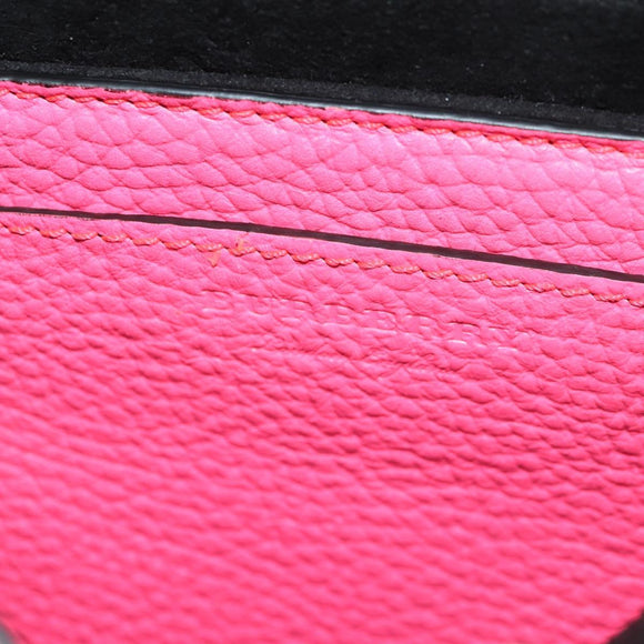 BURBERRY Shoulder Bag Leather Pink Gold Auth 152637A