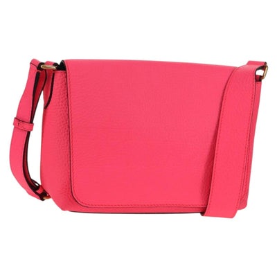 BURBERRY Shoulder Bag Leather Pink Gold Auth 152637V