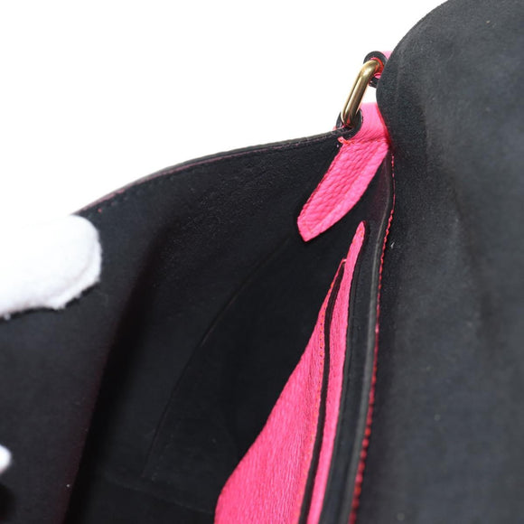 BURBERRY Shoulder Bag Leather Pink Gold Auth 152637A