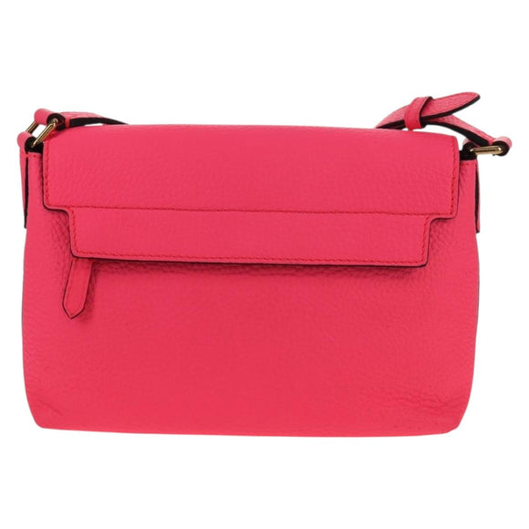 BURBERRY Shoulder Bag Leather Pink Gold Auth 152637A