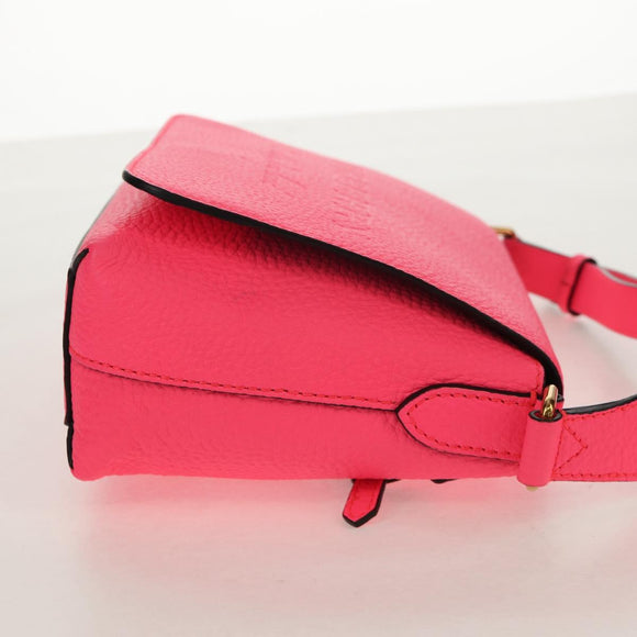 BURBERRY Shoulder Bag Leather Pink Gold Auth 152637A