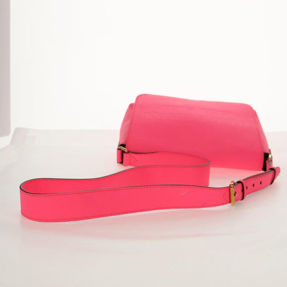 BURBERRY Shoulder Bag Leather Pink Gold Auth 152637V