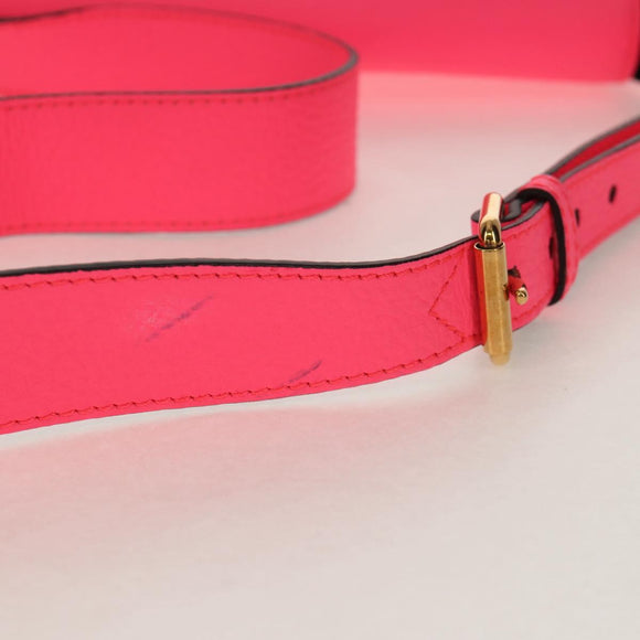 BURBERRY Shoulder Bag Leather Pink Gold Auth 152637V
