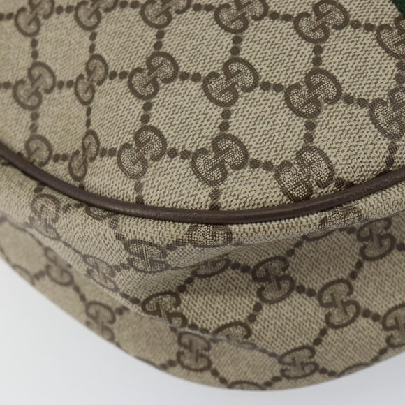 GUCCI GG Supreme Web Sherry Line Bag PVC Beige Gold Red 010 378 Auth 152639