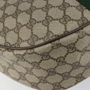 GUCCI GG Supreme Web Sherry Line Bag PVC Beige Gold Red 010 378 Auth 152639-17