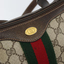GUCCI GG Supreme Web Sherry Line Bag PVC Beige Gold Red 010 378 Auth 152639-18