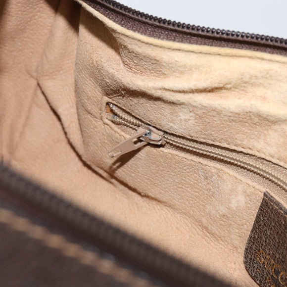 GUCCI GG Supreme Web Sherry Line Bag PVC Beige Gold Red 010 378 Auth 152639