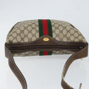 GUCCI GG Supreme Web Sherry Line Bag PVC Beige Gold Red 010 378 Auth 152639-6