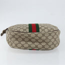 GUCCI GG Supreme Web Sherry Line Bag PVC Beige Gold Red 010 378 Auth 152639-5