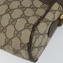 GUCCI GG Supreme Web Sherry Line Bag PVC Beige Gold Red 14 02 005 Auth 152641-14