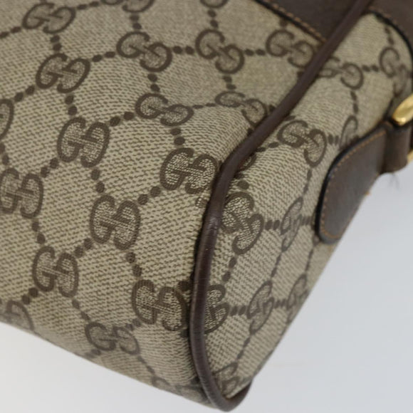 GUCCI GG Supreme Web Sherry Line Bag PVC Beige Gold Red 14 02 005 Auth 152641