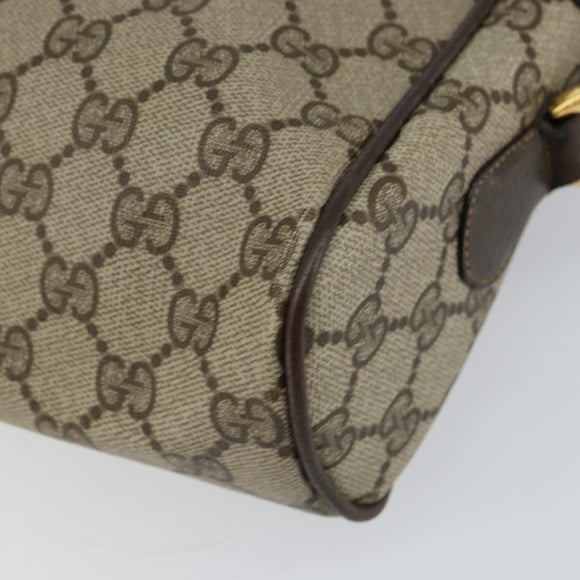 GUCCI GG Supreme Web Sherry Line Bag PVC Beige Gold Red 14 02 005 Auth 152641