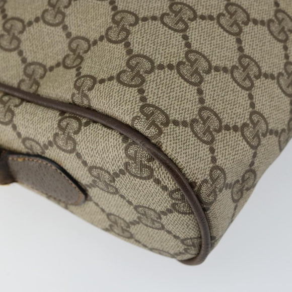 GUCCI GG Supreme Web Sherry Line Bag PVC Beige Gold Red 14 02 005 Auth 152641